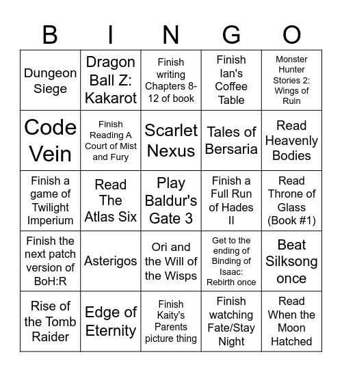 Backlog Bingo Card