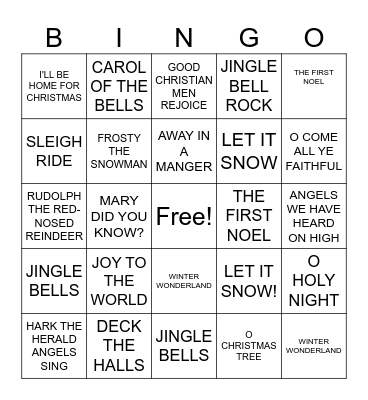 CHRISTMAS THINGS! Bingo Card