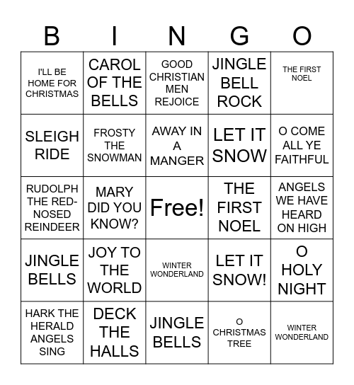 CHRISTMAS THINGS! Bingo Card