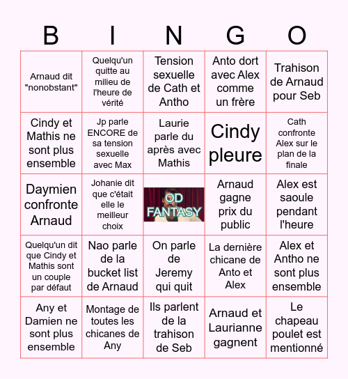 OD FANTASY HEURE DE VERITÉ BINGO Card