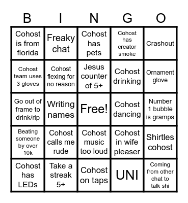 Tiktok LIVE BINGO Card