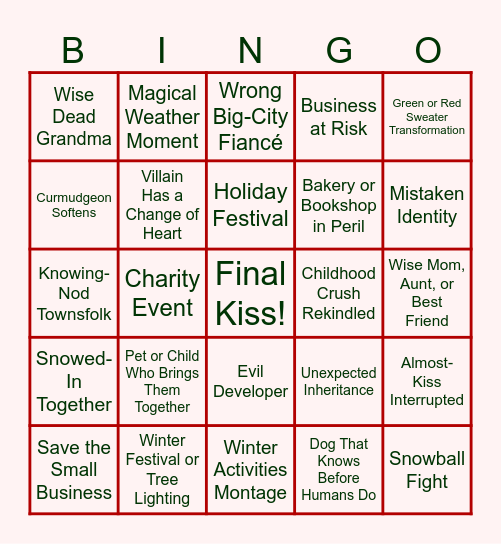 Hallmark Eggnog BINGO Card