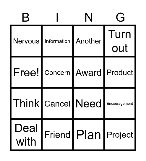 Conversation 7 Bingo Card