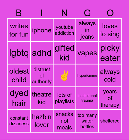 dizzy’s bingo Card