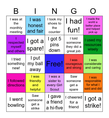Daisy Petal BINGO Card