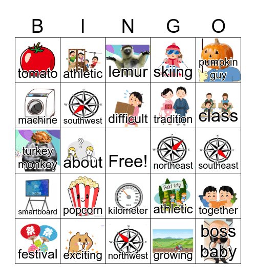English Spelling Review Bingo Card