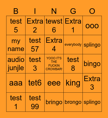 Test Bingo Card