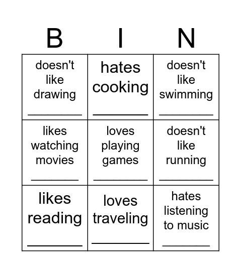Find someone who... Bingo Card