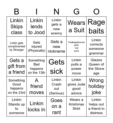 Linkin Bingo Card