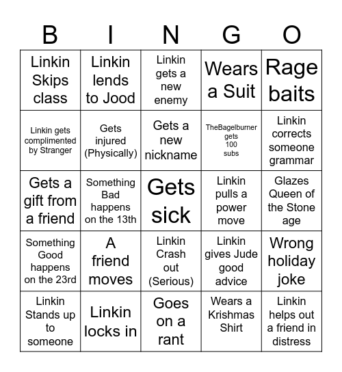 Linkin Bingo Card