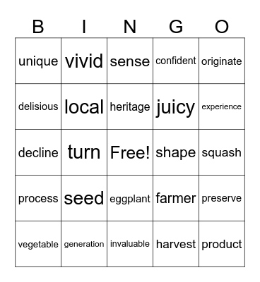 Lesson 6_英コⅡ Bingo Card