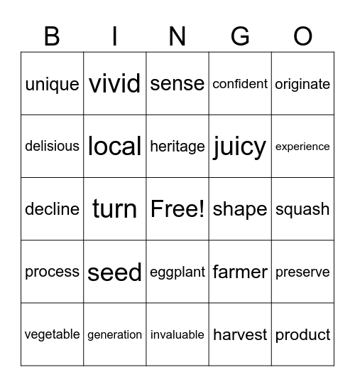 Lesson 6_英コⅡ Bingo Card