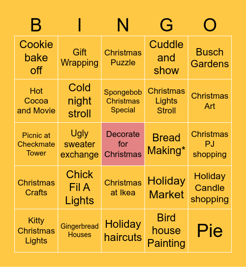 Christmas Bingo Card