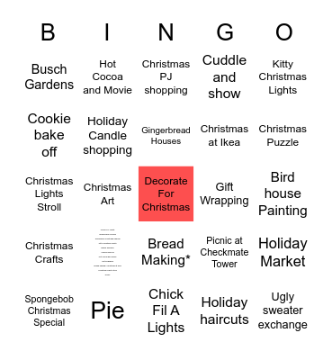 Christmas Bingo Card