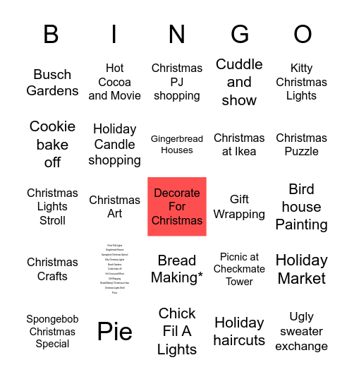 Christmas Bingo Card