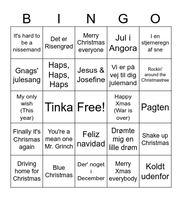 Jule Bingo 2025 Bingo Card
