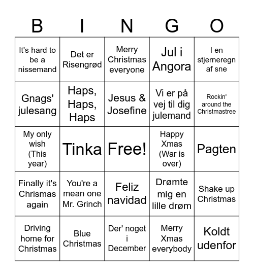 Jule Bingo 2025 Bingo Card