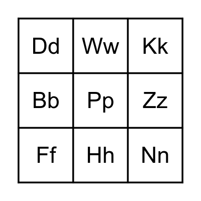 ABC Bingo #2 Bingo Card