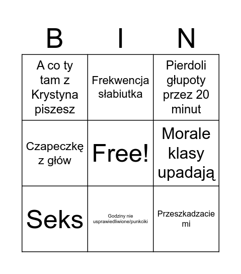 Bingo ziulas Bingo Card