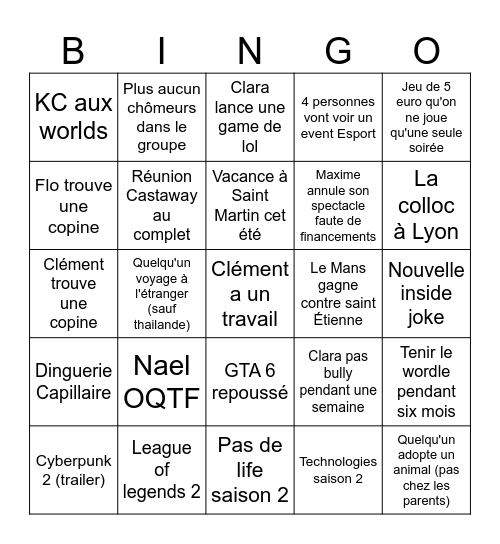 Bingo BBQR 2026 Bingo Card