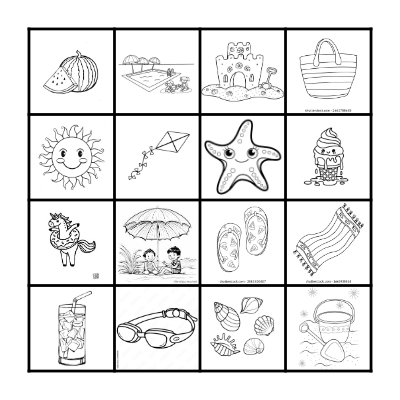 Pool Party Bingo Card