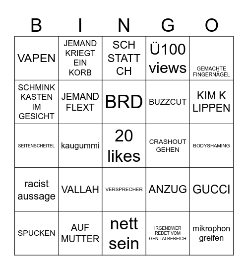 FRANKFURT TINDER Bingo Card