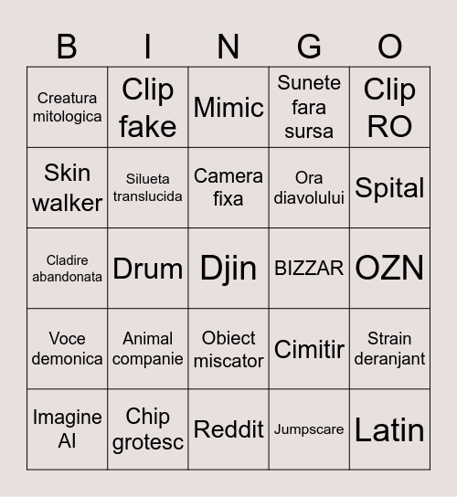 Paul Dadrian Bingo Card