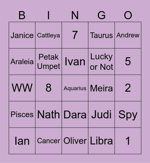 😼's bingo Card