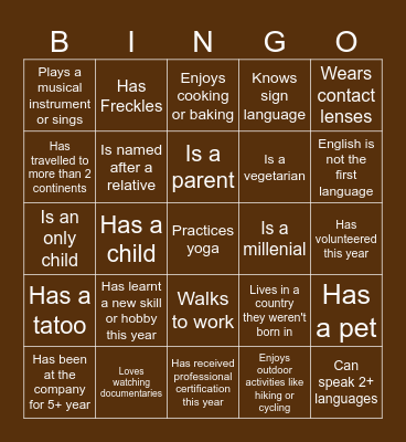 Inclusion Bingo Card
