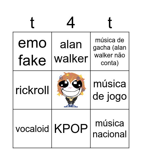 bingo de gênero musical ^0^ Bingo Card