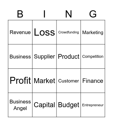 Business Bingo Card