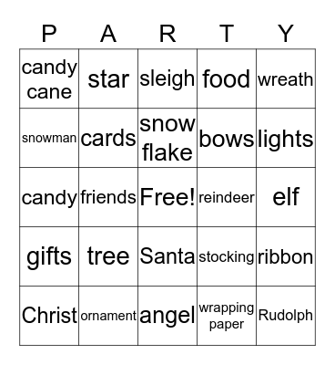 Christmas Bingo Card