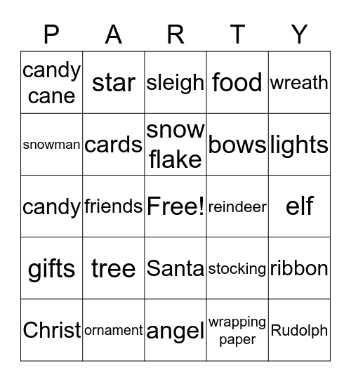 Christmas Bingo Card