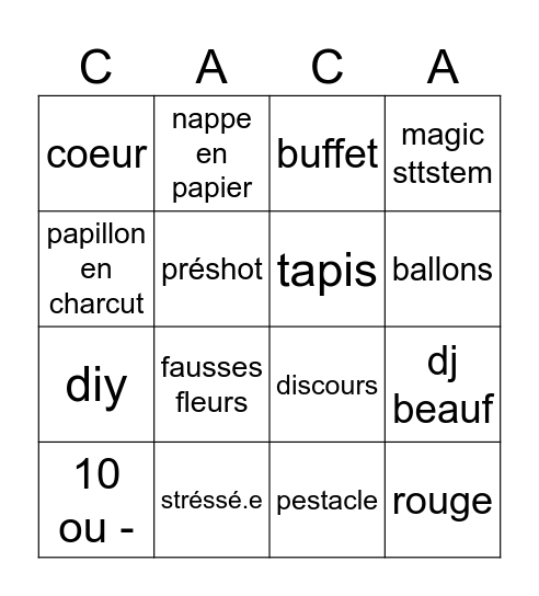 les mariaches Bingo Card