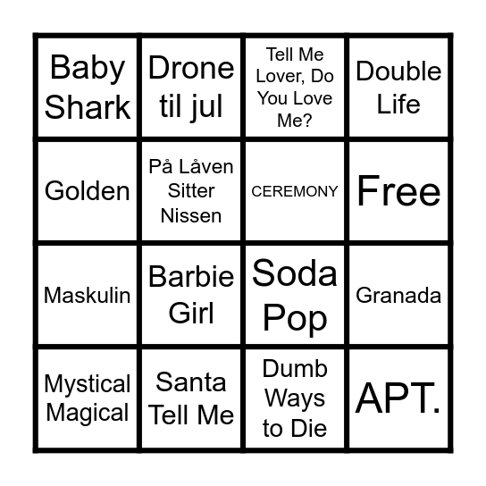 Novemberbingo Card