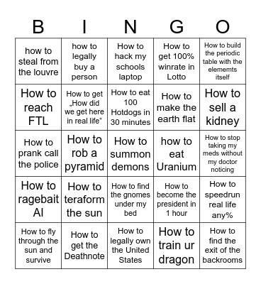 Chatgpt Bingo Card