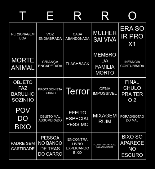 TERROR 💀 Bingo Card