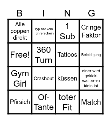 Pop the Balloon Bingo Card