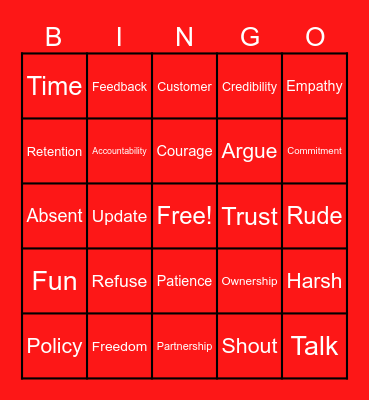 Red HEART Week Bingo Card