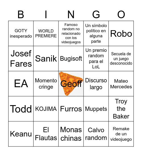 THE GAME AWARDS 2025 Bingo Card