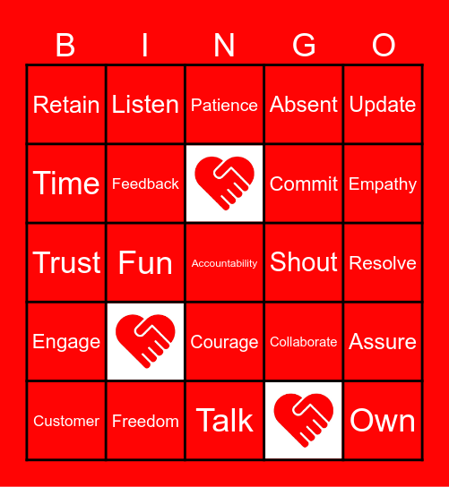 Red H.E.A.R.T. Week Bingo Card