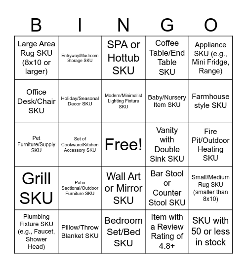 SKU Geocache Bingo Card