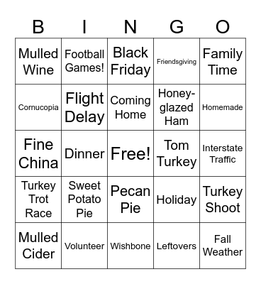 Thanksgiving Bingo Card