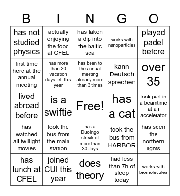 Annual Meeting group finder Bingo Card