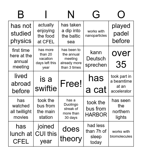 Annual Meeting group finder Bingo Card