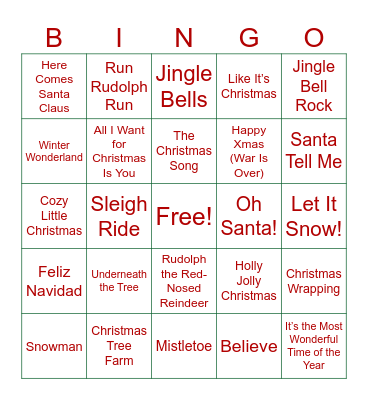 Yogi Jingle Mingle Musical Bingo Card