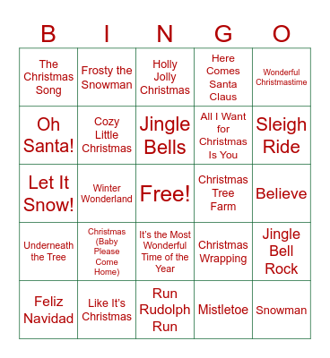 Yogi Jingle Mingle Musical Bingo Card