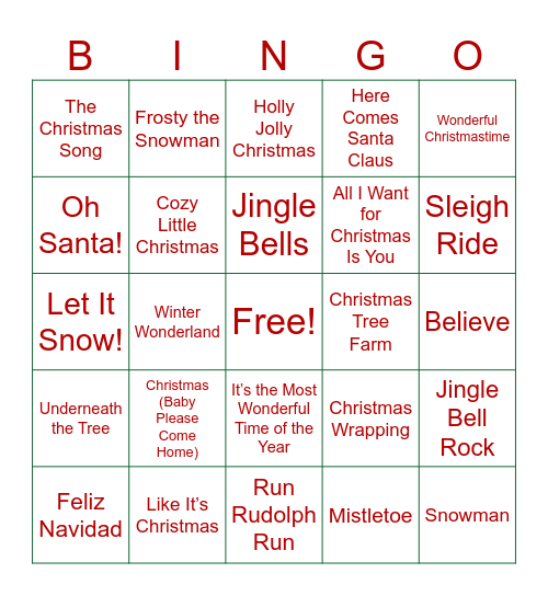 Yogi Jingle Mingle Musical Bingo Card