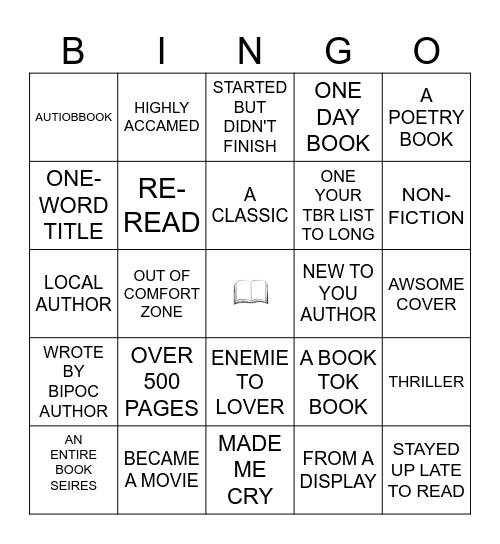 BOOK BINGO Card