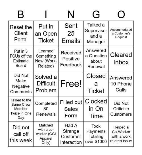 Bingo Card